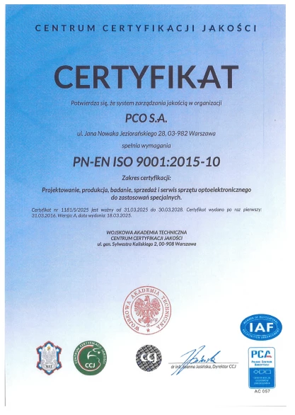Certyfikat ISO 9001:2015